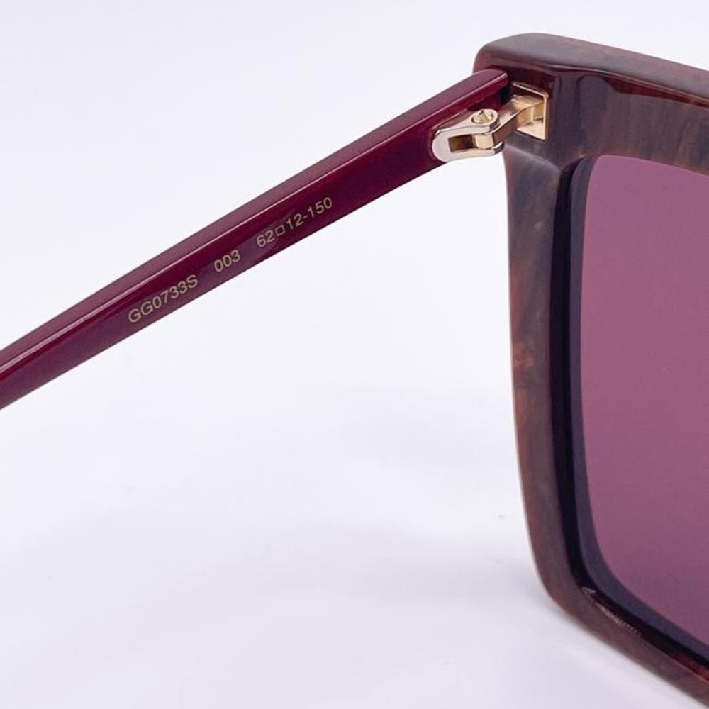 New - Gucci Burgundy New Gg0733s 003 Shield Sunglasses - Picture 12 of 13